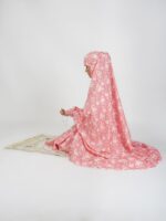 ANA Maham Pink Floral Prayer Dress – Pure Cotton Namaz Makhna with Tie Knot | Lightweight, Breathable for Hajj, Umrah & Salah - Image 4