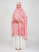 ANA Maham Pink Floral Prayer Dress – Pure Cotton Namaz Makhna with Tie Knot | Lightweight, Breathable for Hajj, Umrah & Salah - Image 5