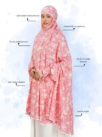 ANA Maham Pink Floral Prayer Dress – Pure Cotton Namaz Makhna with Tie Knot | Lightweight, Breathable for Hajj, Umrah & Salah - Image 7