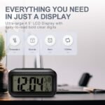 Digital Alarm Clock with Automatic Sensor, Date and Temperature Display, Compact Desk Table Clock for Students, Home, Office, Bedroom, Living Room,Home Decor, Corporate Use (Black Digital) - Image 4
