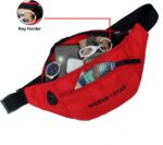 World Star Polyester Waist Pack Travel Handy Hiking Zip Pouch Document Money Phone Belt Sport Bag for Men and Women and Adult | Red-1 | Rock red Waist Bag - Image 6