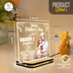 Muslim Father Daughter Gift | Happy Father's Day Lamp | Acrylic LED Light Sign | Islamic Home Decoration | Baba Gift Idea | Ramadan Decor | Bedroom Night Light |(5.5x5.5 Inch) - Image 4