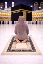 Janamaz Prayer Mat – Turkey Soft Velvet Namaz Mat | Premium Aasan for Daily Salah, Janimaz Namaz, Comfortable & Durable Prayer Mat | 44x27 Inch, Printed - Cream - Image 5