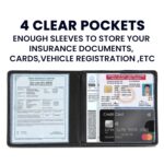 Storite Car Document Holder Organizer | RC, Insurance, PUC, Driving Licence Storage Wallet | Vehicle Glove Box for Registration & Owner Manual Papers (Black) - Image 6