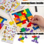 Russian Building Block Wooden Intelligence Puzzle Game for Kids Jigsaw Brain Teaser Toy Educational Learning Board Game 40 Pcs - Image 4