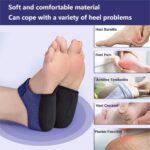 Heel protector | Silicone Gel Heel Protectors Velcro Heel Pad for Pain Relief, Plantar Fasciitis, Arch Support for Flat Feet For Men and Women- Blue Pair - Image 4