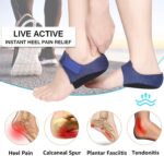 Heel protector | Silicone Gel Heel Protectors Velcro Heel Pad for Pain Relief, Plantar Fasciitis, Arch Support for Flat Feet For Men and Women- Blue Pair - Image 5