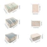 6 Set Lightweight Travel Storage Bags for Clothes, Packing Cubes for Travel Carry On Luggage, Large Luggage Organizers Packing Cubes Set for Travel Bag Suitcase (Beige) - Image 3