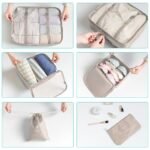 6 Set Lightweight Travel Storage Bags for Clothes, Packing Cubes for Travel Carry On Luggage, Large Luggage Organizers Packing Cubes Set for Travel Bag Suitcase (Beige) - Image 4