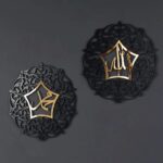 VNDRA® Allah Muhammad Arabic Calligraphy Wall Art, Acrylic Wooden, 2pcs Gold,Home, Office, Living Room, Bedroom, Dining Room, Kitchen, Bathroom, Hallway, Table, Islamic Room Decor (Gold Out Black) - Image 4