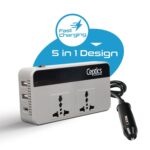 Ceptics 200W Car Laptop Charger/Power Inverter with 2 USB(3.1A Max) + 1 C Type(1 * 18W PD) Smart USB Charging Ports, 12V DC to 220V AC, 2X Universal AC Outlet, Grey, 18 Months Warranty - Image 8