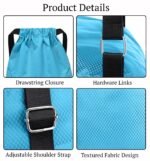 SYGA Drawstring Backpack for Gym, Yoga, Running, Swimming, Beach, Camping, Travel Bag Sports Fitness Club Student Training Bag(Sky Blue) - Image 3