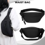Kraptick Waist Bag | Fanny Pack & Crossbody Bag for Travel, Running, Hiking & Gym | Waterproof & Lightweight Belt Bag | Adjustable Money Belt & Waist Pouch for Men & Women |(Black) - Image 3