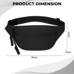 Kraptick Waist Bag | Fanny Pack & Crossbody Bag for Travel, Running, Hiking & Gym | Waterproof & Lightweight Belt Bag | Adjustable Money Belt & Waist Pouch for Men & Women |(Black) - Image 4