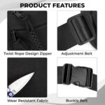 Kraptick Waist Bag | Fanny Pack & Crossbody Bag for Travel, Running, Hiking & Gym | Waterproof & Lightweight Belt Bag | Adjustable Money Belt & Waist Pouch for Men & Women |(Black) - Image 5
