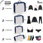 GBMI Packing Cubes For Travel Organizer Clothes Laundry Compression Suitcase Luggage Storage Travelling Pouches Bags Organiser, Polyester (SET OF 8(2L+2M+2S+2SLIM), NAVY BLUE) - Image 3