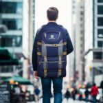 Large Expandable Hiking Backpack, Black and Navy Blue, Multi-Compartment Travel Bag with Adjustable Straps - Image 3