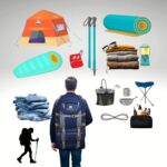 Large Expandable Hiking Backpack, Black and Navy Blue, Multi-Compartment Travel Bag with Adjustable Straps - Image 4