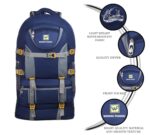 Large Expandable Hiking Backpack, Black and Navy Blue, Multi-Compartment Travel Bag with Adjustable Straps - Image 5