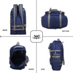 Large Expandable Hiking Backpack, Black and Navy Blue, Multi-Compartment Travel Bag with Adjustable Straps - Image 6