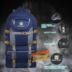 Large Expandable Hiking Backpack, Black and Navy Blue, Multi-Compartment Travel Bag with Adjustable Straps - Image 7