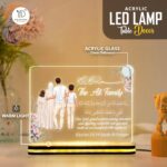 Custom Muslim Family Acrylic LED Lamp | Islamic Quran Ayat Night Light with Family Illustration Design | USB Powered Home Decor Gift for Parents | Couples and Family Celebration (8x6 Inch) - Image 3