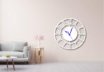 Metal Wall Clock for Living Room, Bedroom, Hall, Kitchen, Office | Numeral Designer Modern Wall Watch for Home Decor | Decorative Big Size Hanging Clocks - Circular Frame (White-40 Cm 16 inch) - Image 4
