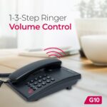 Beetel G10 Newly Launched, Corded Landline Phone, Ringer LED Indication, Desk and Wall Mountable, 3 Step Ringer Volume Control, Tone/Puls/Flash/Pause/Redial, TEC Certified (G10 Black) - Image 5