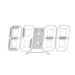 Plastic 3D Led Digital Wall Clock for Home, Alarm Clock Table Clock Wall Hanging, Auto-Adjustable Brightness, Easy to Read at Night, White - Image 3