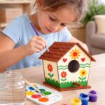 Webby Wooden DIY Paint Bird House Art and Craft Toy | Birthday Return Gift | Colour Paint Activity Kit for Kids - Image 4