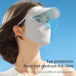 Women's UV Sun Protection Hat with Face Mask Scarf, 3-in-1 Ice Silk Cooling Full Face Shield, Foldable UPF 50+ Sun Visor Cap for Outdoor Cycling, Hiking & Activities, Breathable, Ponytail Friendly - Image 3