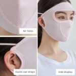 Women's UV Sun Protection Hat with Face Mask Scarf, 3-in-1 Ice Silk Cooling Full Face Shield, Foldable UPF 50+ Sun Visor Cap for Outdoor Cycling, Hiking & Activities, Breathable, Ponytail Friendly - Image 4