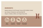 Kaprica Natural Handcrafted Cold Pressed Coconut Oil Soap With Exfoliating Organic Arabica Coffee & Cinnamon Essential Oil (60 x 5 = 300 g) Pack of 5 - Image 3