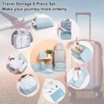 AiQInu Set of 8 Travel Storage Organizers, Packing Cubes Organizer, Toilet, Clothes, Shoes, Cosmetic Bags for Travel and Luggage Bags - Image 3