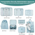 AiQInu Set of 8 Travel Storage Organizers, Packing Cubes Organizer, Toilet, Clothes, Shoes, Cosmetic Bags for Travel and Luggage Bags - Image 6