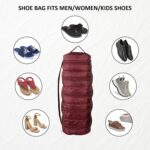 Kuber Industries Pack of 3 Upto 5 Pair Foldable Shoe Organiser Cover for Travel | Hanging Sandal/Shoes Packing Pouch & Storage Bag with Zip | Maroon - Image 5