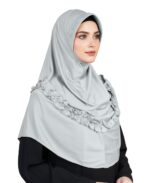 Mehar Nidha Hijab for Women – Premium Soft Nidha Fabric Hijab with Elegant Frill Design – Lightweight, Breathable & Ready to Wear Modest Islamic Headscarf - Image 3