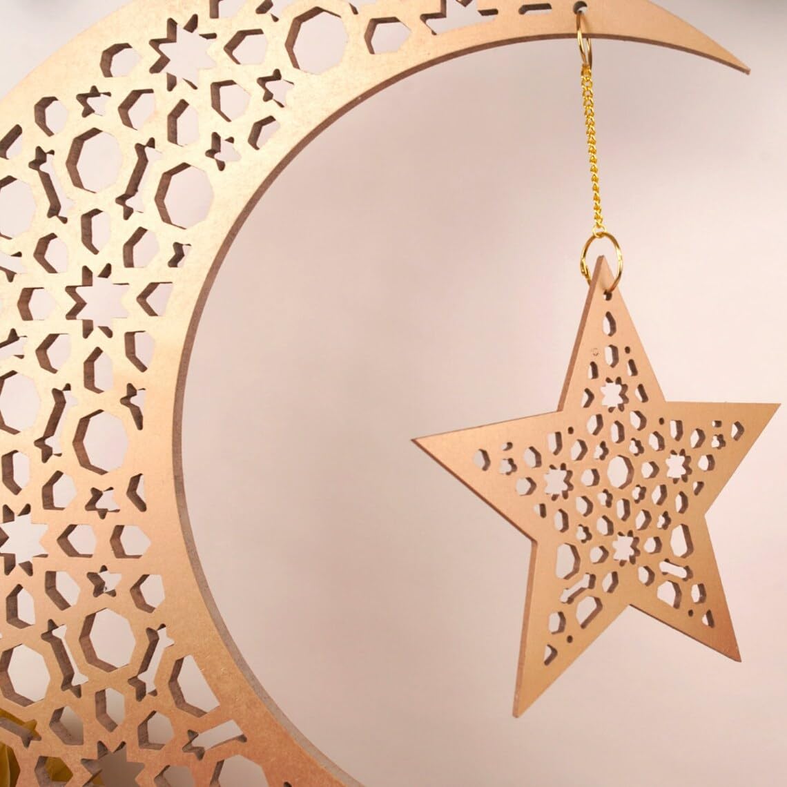 Curious Button Eid Decor Ramadan Moon Wooden Sign (12 Inch) Islamic Wall Art for Ramadan Kareem & ramadan decorations for home,Ramadan Mubarak Moon Sign & Eid Decoration ramadan table decor,islamic wall decor items - Image 4