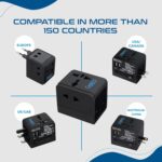 Ceptics Universal Travel Adapter with 2 USB Ports - 3 in 1 International Plug for Cell Phones, Tablets, Camera - for US, Europe, UK & More - Image 8