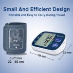 Dr. Odin OBP106 Automatic Digital Blood Pressure Monitor with Large Display for Home, Cuff 22-36 cm, Dual Memory, Battery Powered, Blue - Image 5