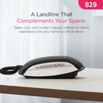 Beetel B29 Designer Slim and Stylish Corded Landline Phone,Ringer Volume Control,Wall/Desk Mountable,Clear Call Quality,Compact Design,Tone Pulse/Flash/Redial Function (Made in India) (Black/WG)(B29) - Image 3