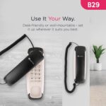 Beetel B29 Designer Slim and Stylish Corded Landline Phone,Ringer Volume Control,Wall/Desk Mountable,Clear Call Quality,Compact Design,Tone Pulse/Flash/Redial Function (Made in India) (Black/WG)(B29) - Image 4