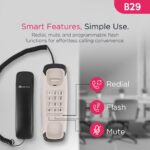 Beetel B29 Designer Slim and Stylish Corded Landline Phone,Ringer Volume Control,Wall/Desk Mountable,Clear Call Quality,Compact Design,Tone Pulse/Flash/Redial Function (Made in India) (Black/WG)(B29) - Image 6