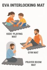 EVA Interlocking Floor Mat for Kids Play, Gym Exercise, Prayer Room | Soft Cushion, Water Resistant, Non-Slip, Portable Multipurpose Foam Puzzle Tiles (30x30 cm, 10 Pieces) - Image 4