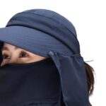 Alexvyan Blue Wide Brim Face Mask Sun Hat Sunvisor Detachable Neck Face Flap Ponytail UV Protection Sun Hat Garden Fishing Hiking Sun Protection Sun Visor for Women & Girls. - Image 4