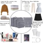 6 Set Compression Packing Cubes & Bags for Travel, Lightweight Travel Essentials, Luggage Organizers for Clothes, Shoes, Electronics, Cosmetics & Toiletries (Grey) - Image 5