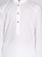 Vastramay Boys' Pure Cotton White Kurta and Pyjama Set with Muslim Cap – Soft & Comfortable Festive - Image 5