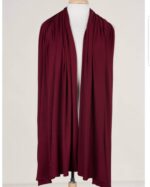 Premium Jersey Hijab Scarf, Soft Cotton Blend, Maroon - Image 4