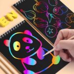 Finemoe Scratch Book with Stencil Scale for Kids, Bulk Return Gifts for Birthday, Magic Activity Kit, Thoughtful Return Gifts for Girls & Boys Ages 3 & Above, Art & Craft Kit for Kids (Small 6 Set) - Image 3