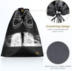 Shoe Bag for Travel & Storage Travel Organizer for Women & Men Travel Accessories Shoe Organizer Shoe Bags Pouches Travel Shoe Cover for Travelling Travel Essentials (6, Black) - Image 5
